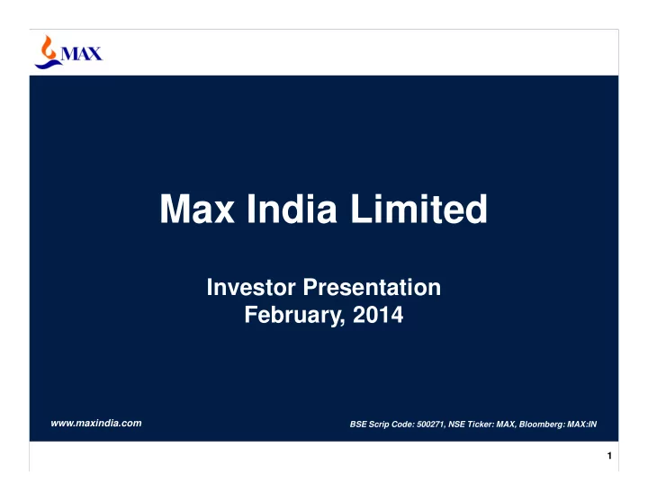 max india limited