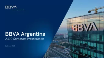 BBVA Argentina  2Q20 Corporate Presentation  September 2020  Corporate Presentation 2Q20  1  Safe