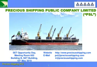 PRE  PRECIOUS  CIOUS SH  SHIPPING  IPPING PU  PUBLIC  BLIC COM  COMPAN  PANY  Y LIMITED  LIMITED