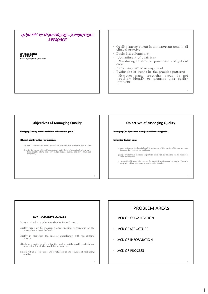problem areas