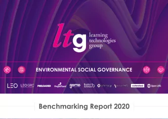 Benchmarking Report 2020  Overview  LTG will operate as a good corporate citizen and empower its