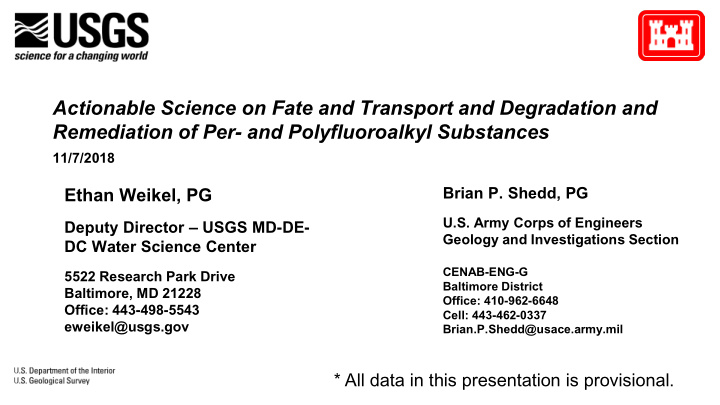 actionable science on fate and transport and degradation