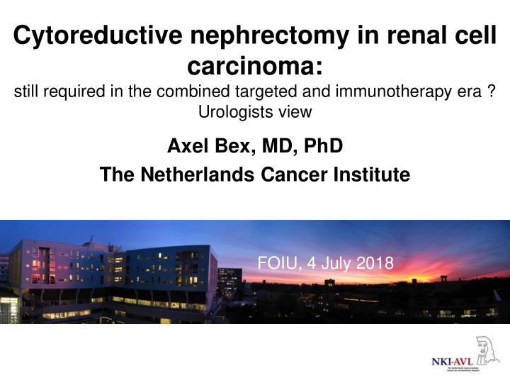 cytoreductive nephrectomy in renal cell carcinoma