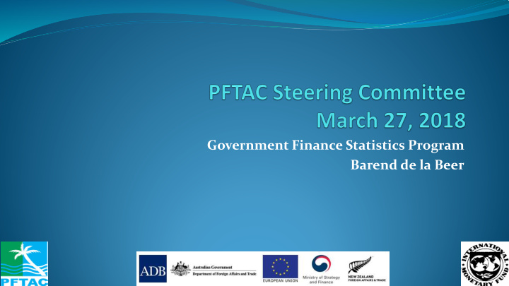 government finance statistics program barend de la beer