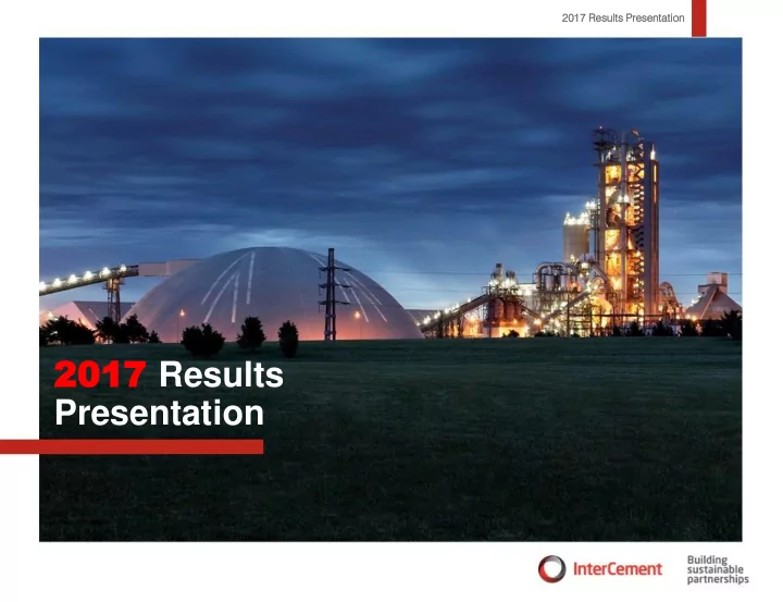 2017 2017 results presentation disclamer
