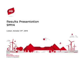 Results Presentation  9M14 Lisbon, October 31 st , 2014  0  Disclaimer This document has been
