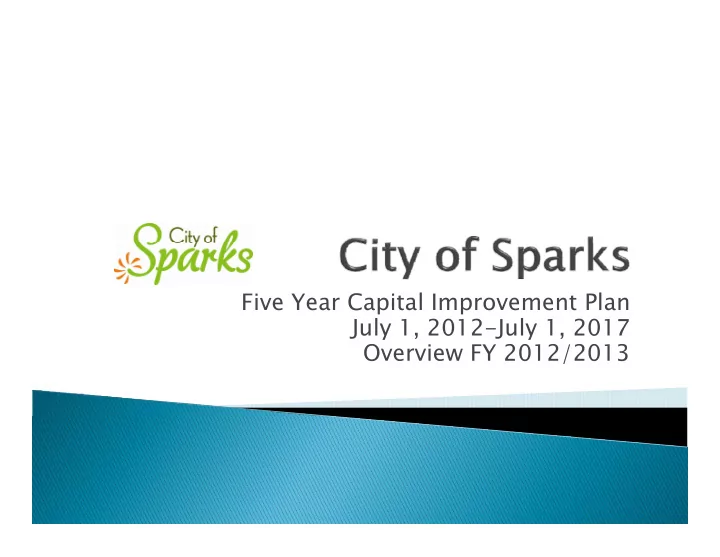 five year capital improvement plan p p july 1 2012 july 1