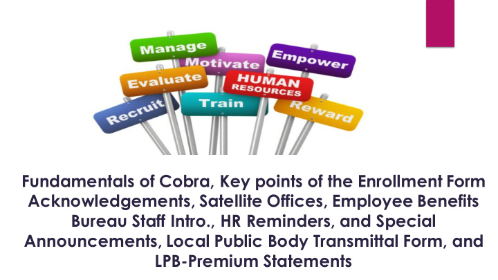 fundamentals of cobra key points of the enrollment form
