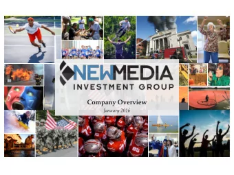 Company Overview  January 2016  Disclaimers &amp; Notes FORWARD-LOOKING STATEMENTS. Certain items