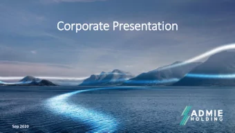 Corporate Presentation  Sep 2020  1  Disclaimer  This document contains forward-looking statements