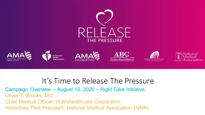 it s time to release the pressure