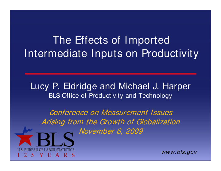 the effects of imported intermediate inputs on