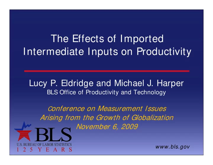 the effects of imported intermediate inputs on