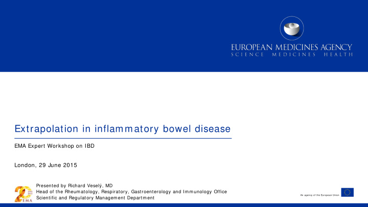 extrapolation in inflammatory bowel disease