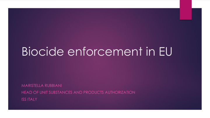 biocide enforcement in eu
