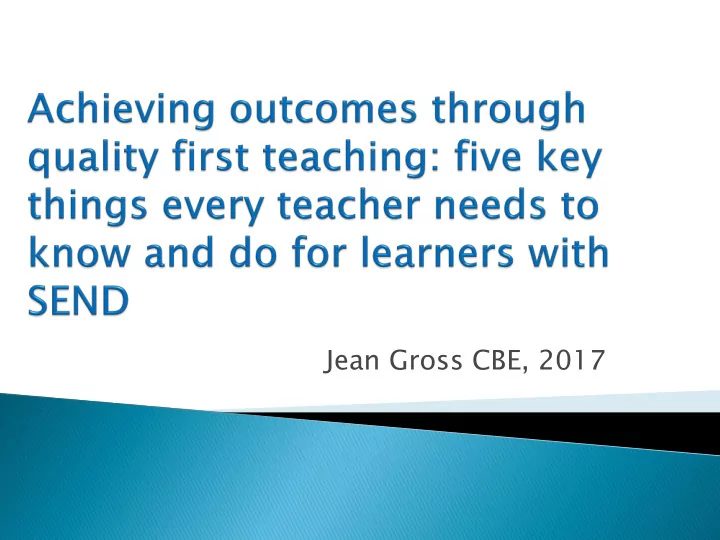 jean gross cbe 2017