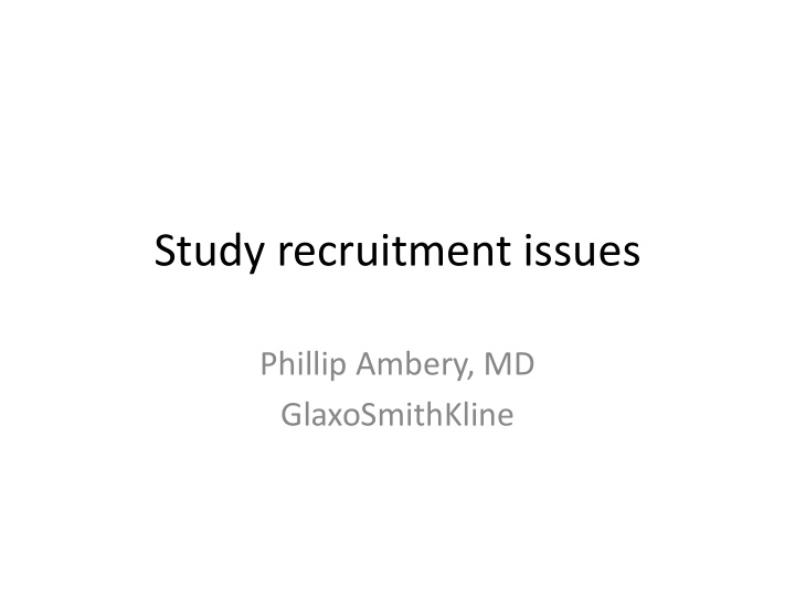 study recruitment issues