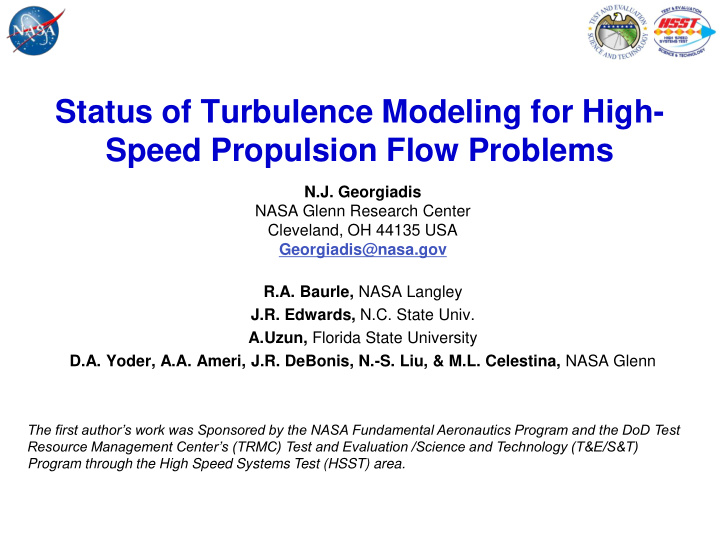 status of turbulence modeling for high