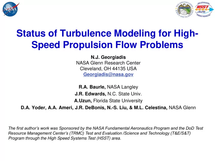 status of turbulence modeling for high