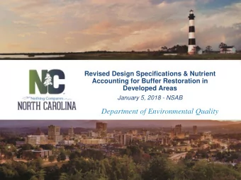 Department of Environmental Quality  Background for Nutrient Reduction Practice  Existing Buffer