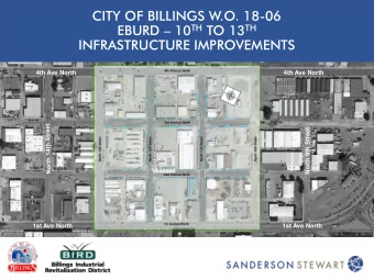 CITY OF BILLINGS W.O. 18-06 EBURD  10 TH TO 13 TH  INFRASTRUCTURE IMPROVEMENTS  4th Ave North