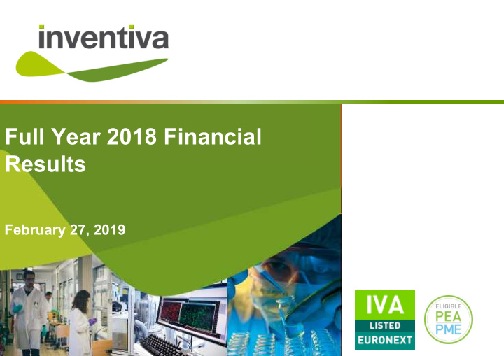 full year 2018 financial results
