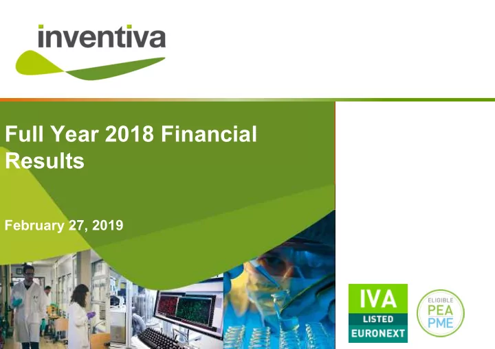 full year 2018 financial results