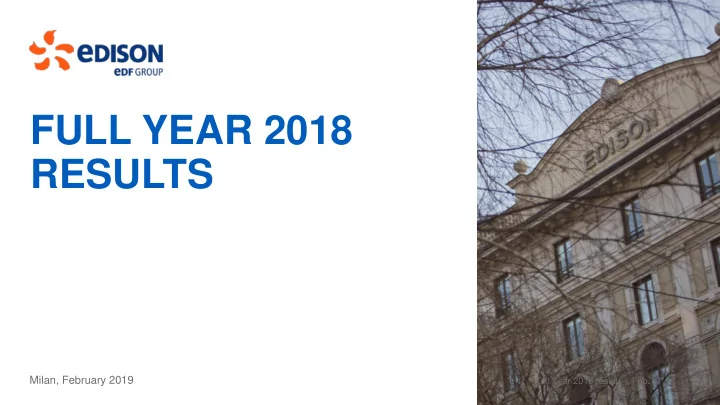 full year 2018 results