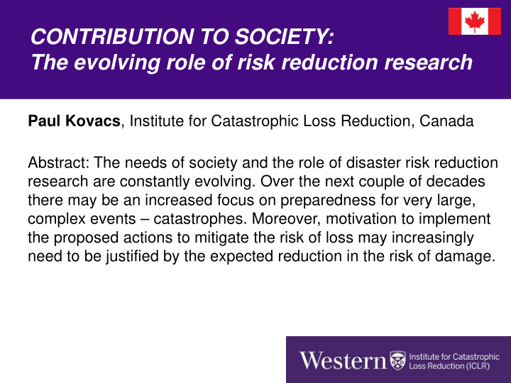 contribution to society the evolving role of risk