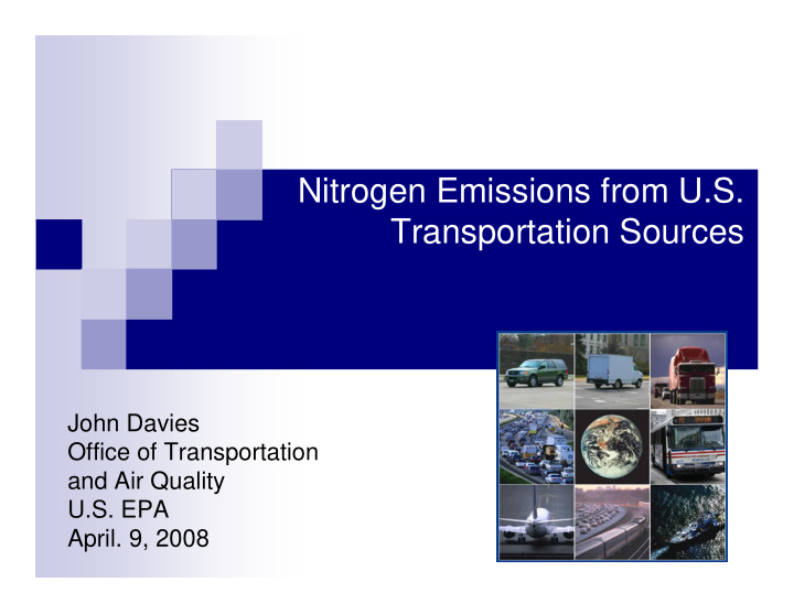 nitrogen emissions from u s transportation sources