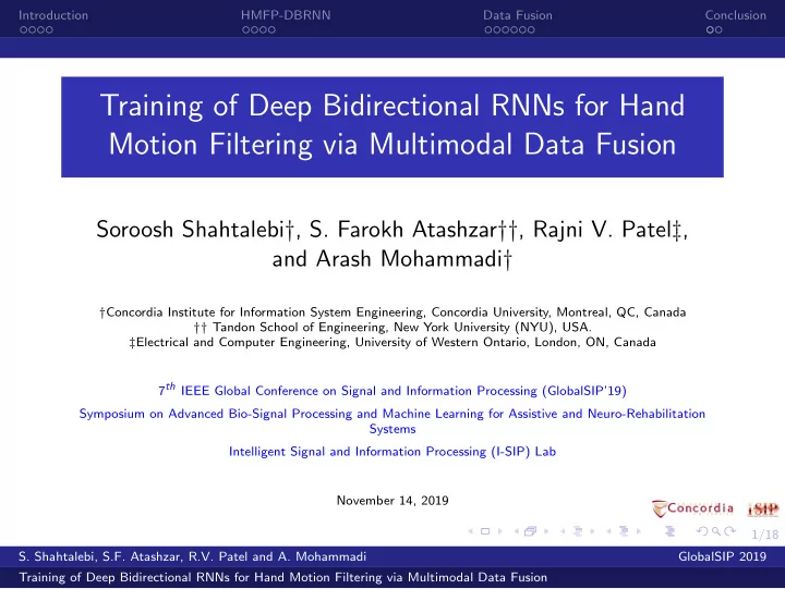 training of deep bidirectional rnns for hand motion