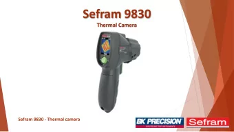 Sefram 9830  Thermal Camera  Sefram 9830 - Thermal camera  Overview  Specifications  Sefram 9830