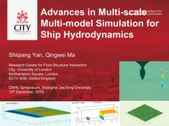 Advances in Multi-scale  Multi-model Simulation for  Ship Hydrodynamics  Shiqiang Yan, Qingwei Ma
