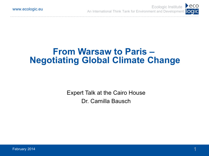 from warsaw to paris negotiating global climate change