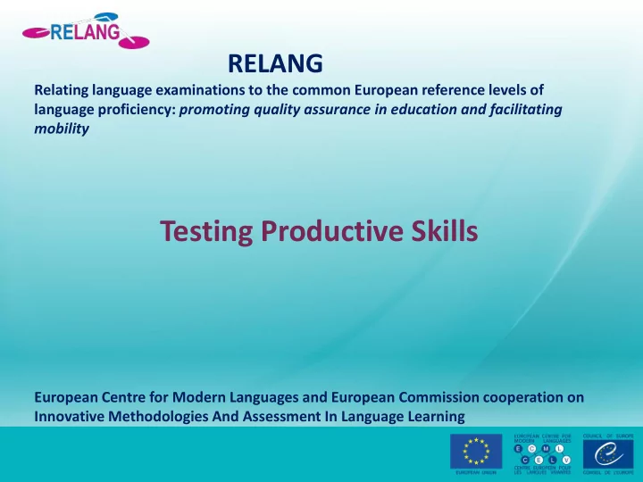 testing productive skills