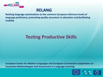 Testing Productive Skills  European Centre for Modern Languages and European Commission cooperation