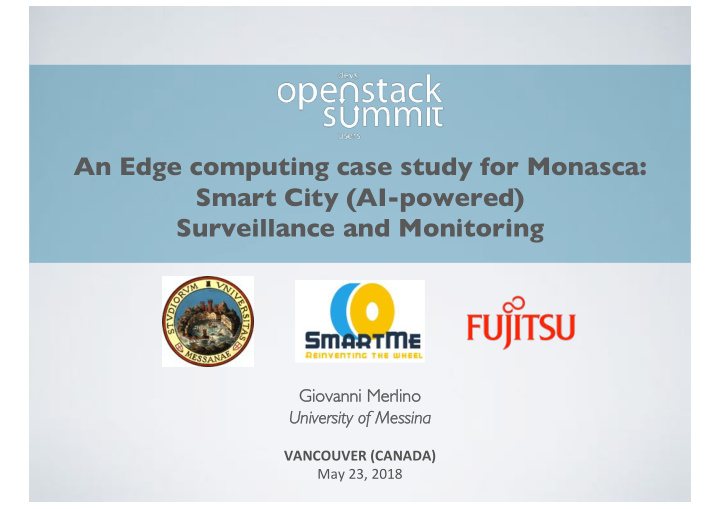 an edge computing case study for monasca smart city ai