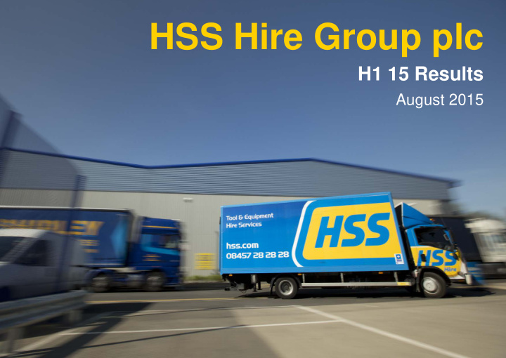 hss hire group plc