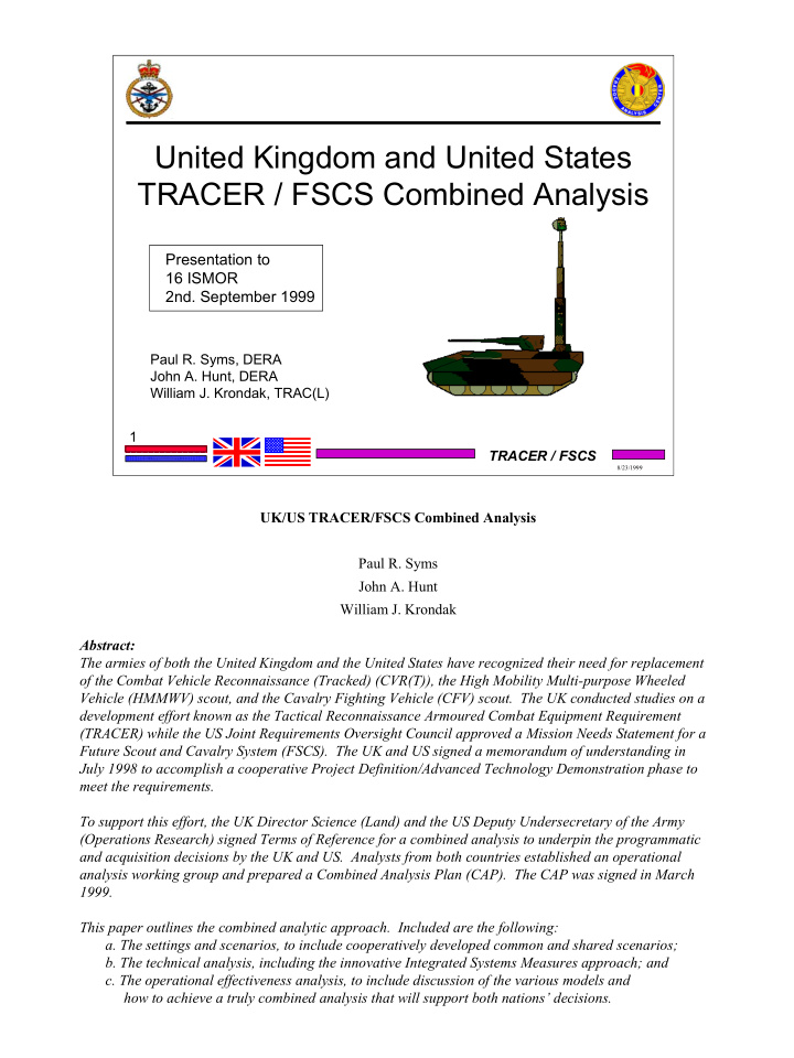 united kingdom and united states tracer fscs combined