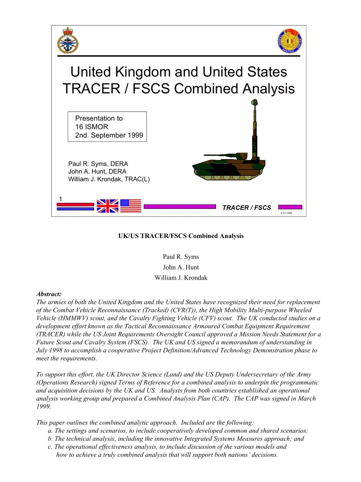united kingdom and united states tracer fscs combined