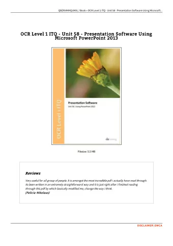 OCR Level 1 ITQ - Unit 58 - Presentation Software Using  OCR Level 1 ITQ - Unit 58 - Presentation