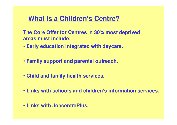 what is a children s centre