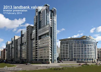 2013 landbank valuation  Investor presentation  17 February 2014  Disclaimer I MPORTANT: You must