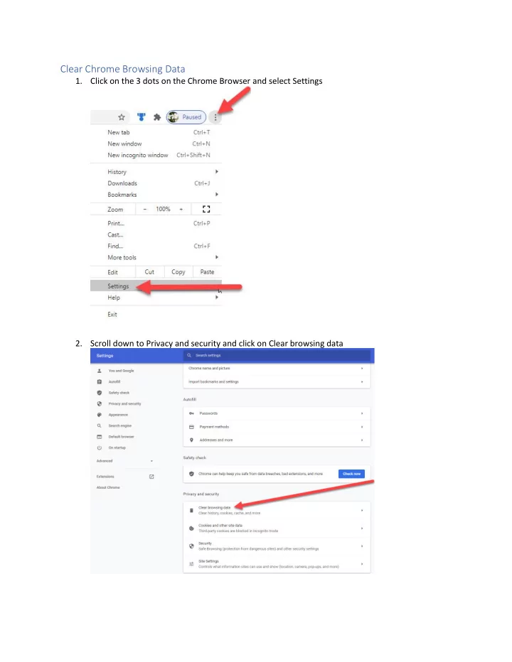 clear chrome browsing data