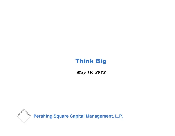 pershing square capital management l p