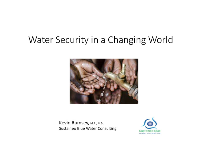water security in a changing world