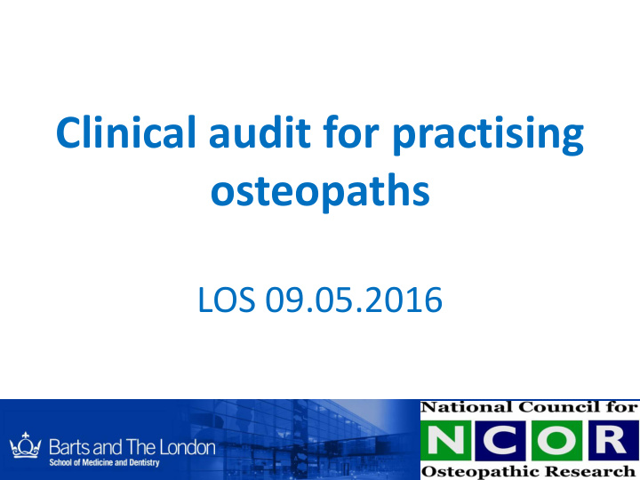clinical audit for practising