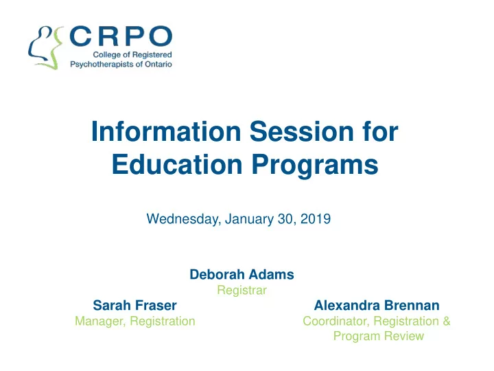 information session for