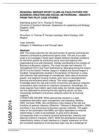EASM 2014  2003, Cornwell, 2008), few contributions have looked at the role and  functions of