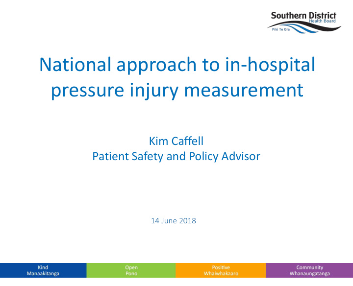 national approach to in hospital pressure injury